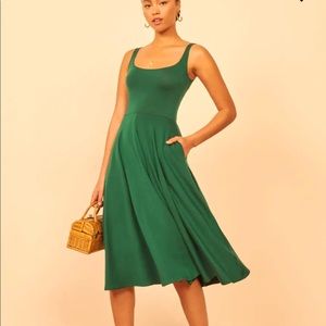 Reformation Rou Dress In forest green. Worn once!